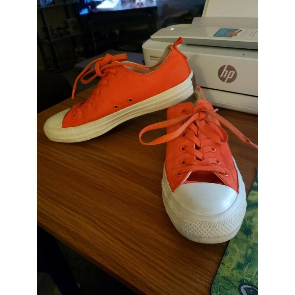 Casual Women's Orange Canvas Low-Top Sneakers